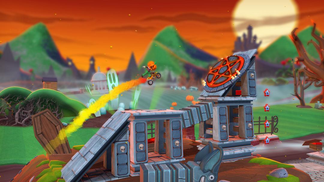 Smashing pentagrams in Joe Danger 2: Undead Movie Pack