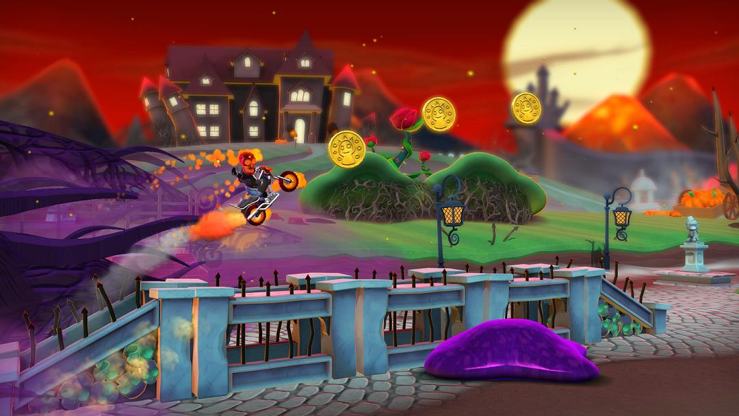 Collecting coins in Joe Danger 2: Undead Movie Pack