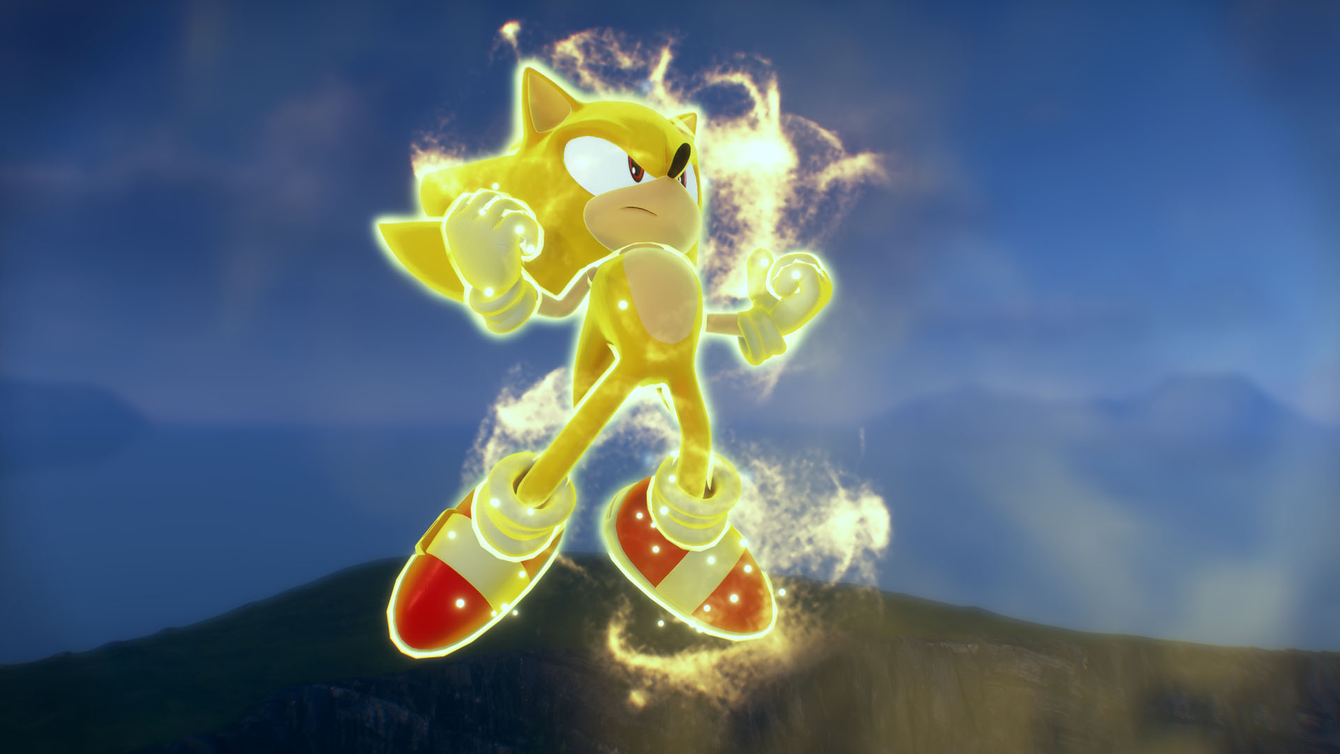 Powered by the Chaos Emeralds, Super Sonic takes on the Titans
